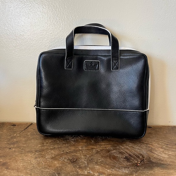 Baekgaard Handbags - Black and White Leatherette Women’s Top-Handle Bag